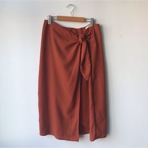 Monk & Lou/ PLENTY Wrap Tie Midi Skirt